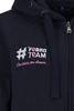 Bluza #FebroTeam z różowym haftem na rękawie - granatowa