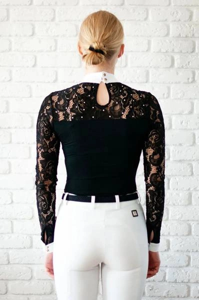Koszula konkursowa Fleur de Lys Equestrian Cristall - czarna