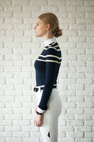 Koszula konkursowa Fleur de Lys Equestrian Heather - granat / beż