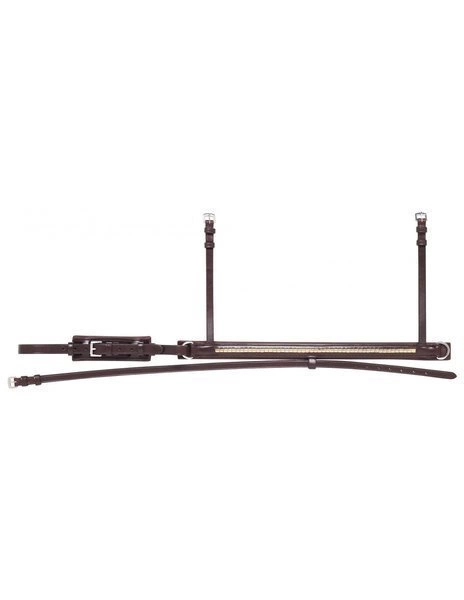 Nachrapnik szwedzki Equiline NB0455 ozdobiony złotymi kosteczkami - brązowy