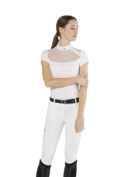 Damska koszula konkursowa z krótkim rękawem Ego7 Nina - biała