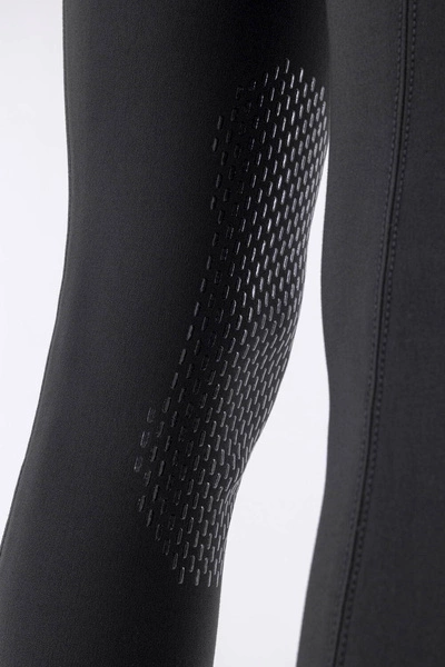 Damskie bryczesy Equiline Ash z kolanowym lejem X-Grip - czarne