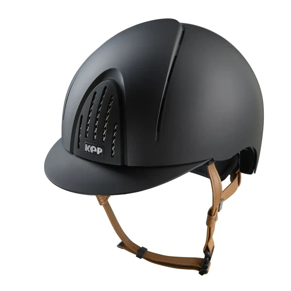 Kask KEP Smart NOVA Textile - czarny z brązowymi paskami