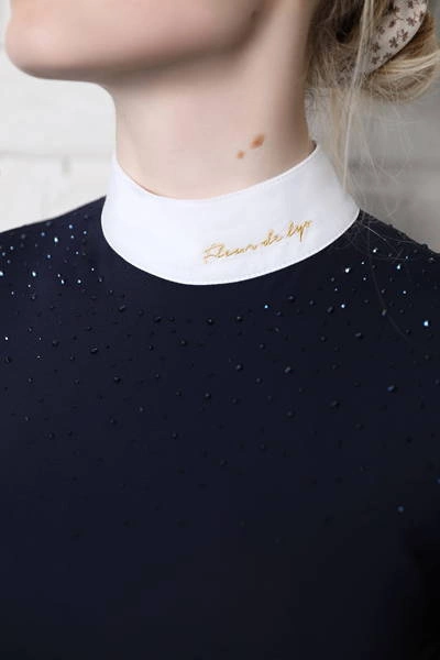 Koszula konkursowa Fleur de Lys Equestrian Holly Short - granatowy