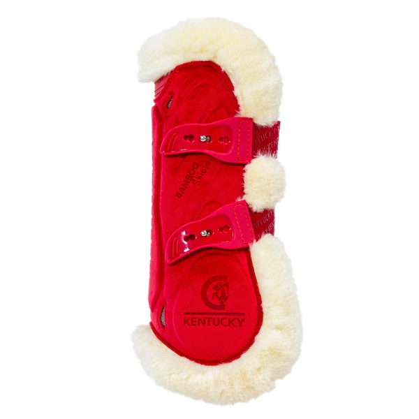 Kentucky Ochraniacze Bamboo Vegan Sheepskin Tendon Boots Elastic Velvet na przednie nogi - czerwone