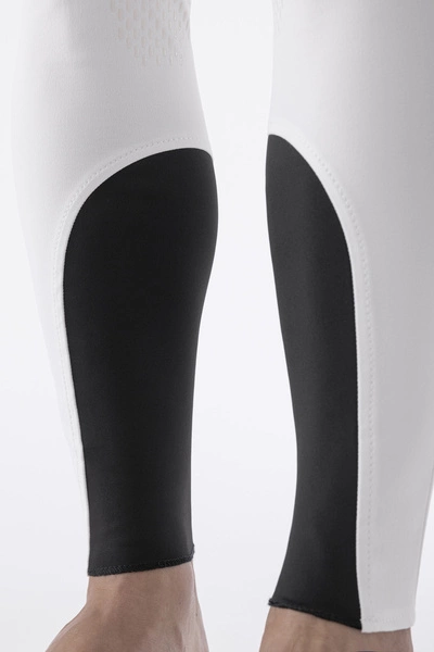 Męskie bryczesy Equiline Willow lej kolanowy X-Grip - białe