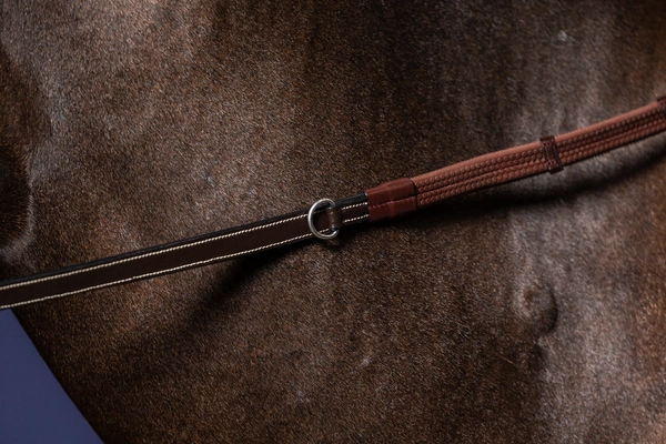 Gumowe wodze z 7 stoperami 1/2" Howlett Dy'on Working - brązowe