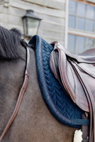 Kentucky czaprak Velvet Fishbone Plaited Glitter Rope - granatowy