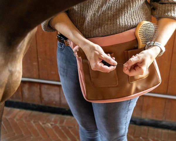 Torba Bag Canvas Kentucky Grooming Deluxe - brąz/pudrowy róż