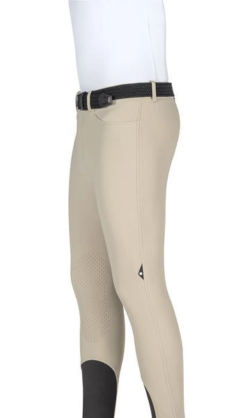 Męskie bryczesy Equiline Grantk lej kolanowy X-Grip - beżowe
