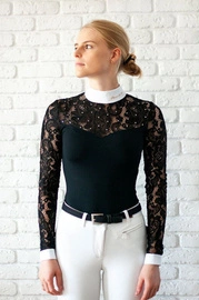 Koszula konkursowa Fleur de Lys Equestrian Cristall - czarna