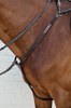 Skórzano-elastyczny napierśnik z plecionką Dy'on Bridge Breastplate D Collection - czarny