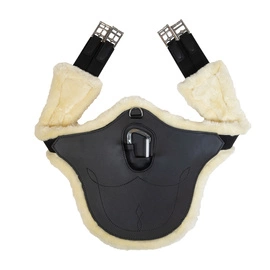 Kentucky anatomiczny popręg Sheepskin Anatomic Stud Girth z fartuchem z futrem - czarny