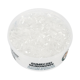 Mocne silikonowe gumki do grzywy Doctor Horse 500szt. - przezroczyste