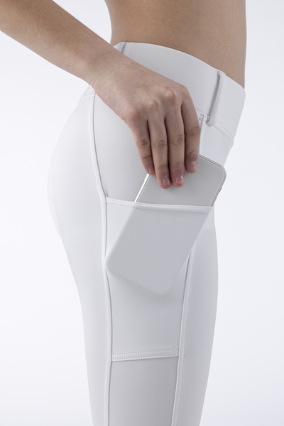Dziecięce legginsy z wysokim stanem Equiline Cerk - białe