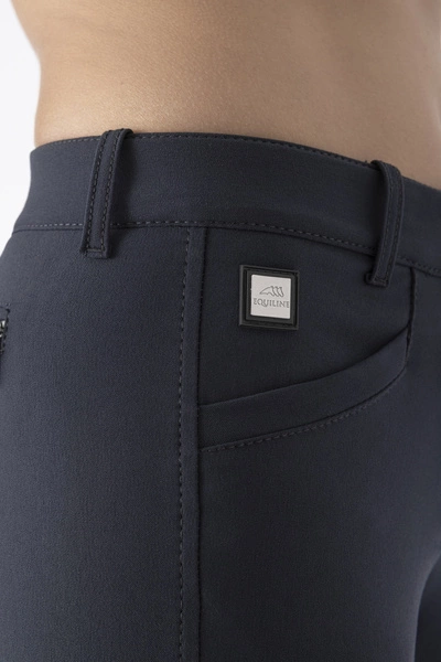 Damskie bryczesy Equiline Cedar z pełnym lejem - granatowe