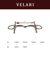 Velari wędzidło Full Cheek Bit Single Jointed Stainless Steel 14 mm