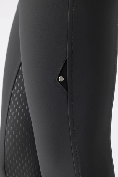 Damskie bryczesy Equiline Adellek z wysokim stanem i pełnym lejem X-Grip - szare