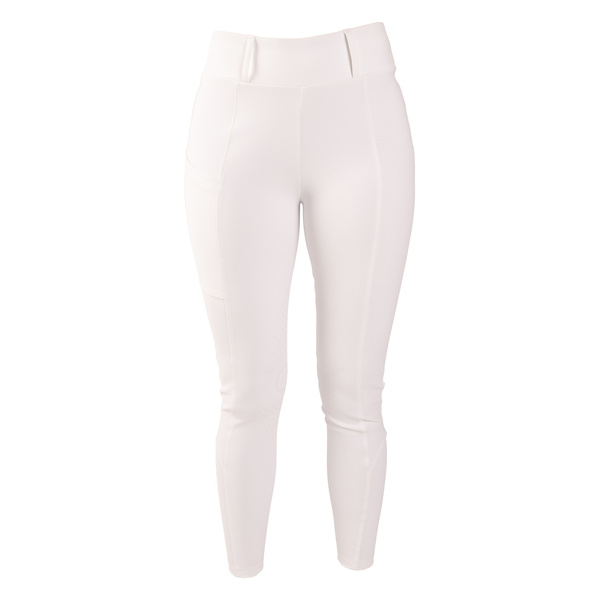 Damskie legginsy Kentucky Classic z kolanowym lejem - białe