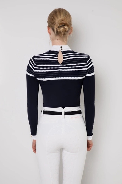 Koszula konkursowa Fleur de Lys Equestrian Moonflower - granatowa