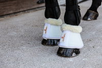 Kentucky skórzane kalosze z futrem - białe