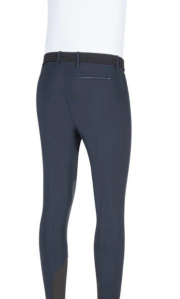 Męskie bryczesy Equiline Grantk lej kolanowy X-Grip - granatowe