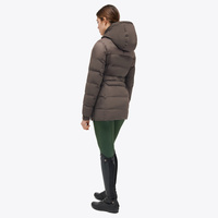Płaszcz z paskiem Long Hooded Nylon Puffer Cavalleria Toscana - ciemnobeżowy
