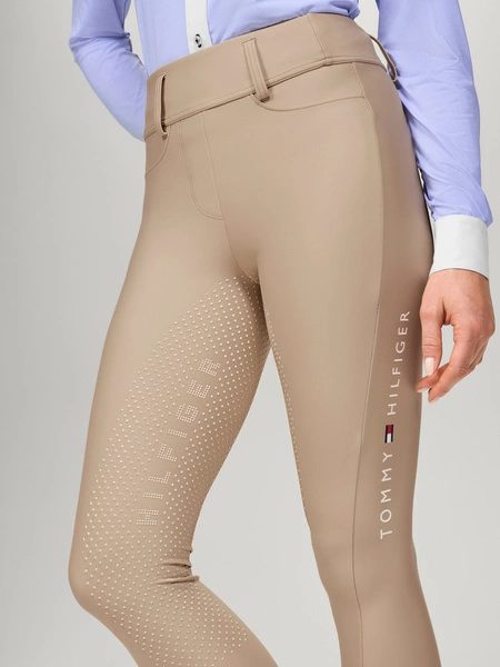 Legginsy ze szlufkami Tommy Hilfiger Highland Hybrid - beżowe