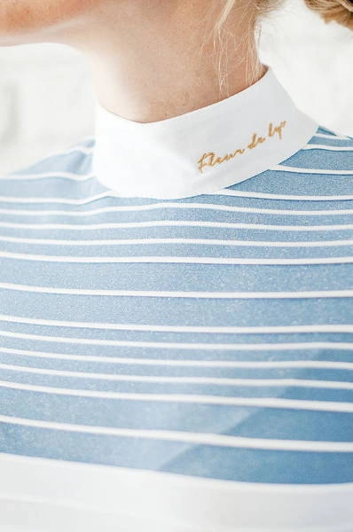 Koszula konkursowa Fleur de Lys Equestrian Scilla - biel / błękit