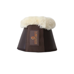 Kentucky skórzane kalosze z futrem - brązowe z naturalnym futrem