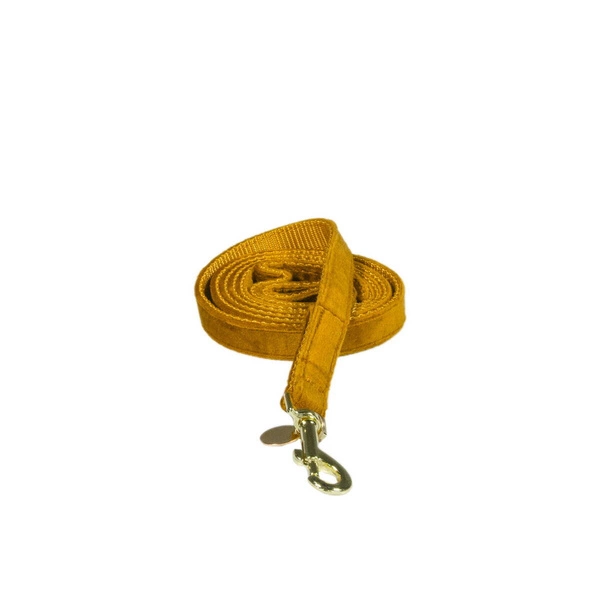 Smycz Kentucky Velvet 120cm - musztardowa