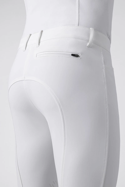 Męskie bryczesy Equiline Bartek z lejem kolanowym BX-TECH - białe