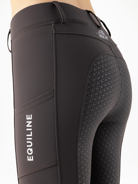 Legginsy z wysokim stanem Equiline Steref - ciemny brąz