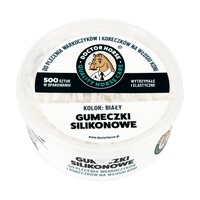 Mocne silikonowe gumki do grzywy Doctor Horse 500szt. - białe