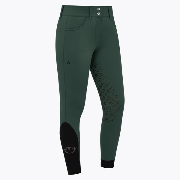 Bryczesy American Full Grip z wysokim stanem Cavalleria Toscana - zielone