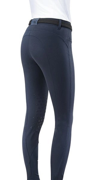Damskie bryczesy Eqode by Equiline Delma z lejem kolanowym Q-Grip - granatowe