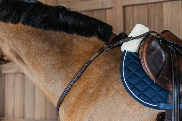 Skórzano-elastyczny napierśnik z plecionką Dy'on Bridge Breastplate New English - brązowy