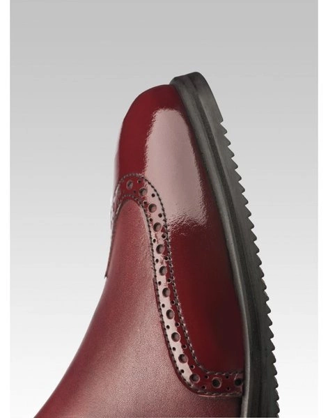 Oficerki Tucci MARYLIN z lakierowanymi i perforowanym dodatkami - bordo