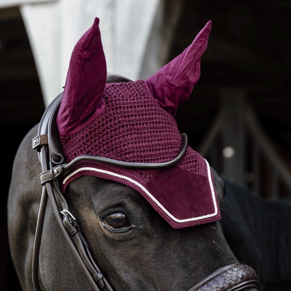 Kentucky nauszniki Velvet - bordowe