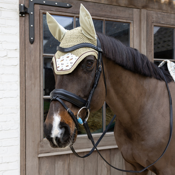 Nauszniki Kentucky Wellington Velvet Horse Printing- beżowe