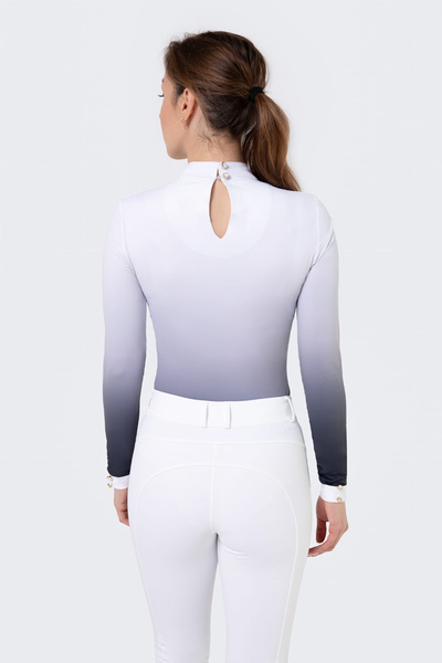 Koszula konkursowa Fleur de Lys Equestrian Bellflower - biało-szara ombre