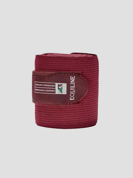 Bandaże treningowe elastyczno-polarowe Equiline - bordowe
