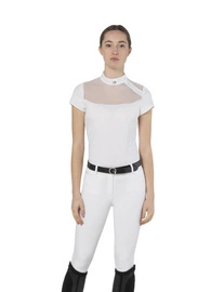 Damska koszula konkursowa z krótkim rękawem Ego7 Nina - biała