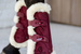 Kentucky Ochraniacze Bamboo Vegan Sheepskin Tendon Boots Elastic Velvet na przednie nogi - bordo