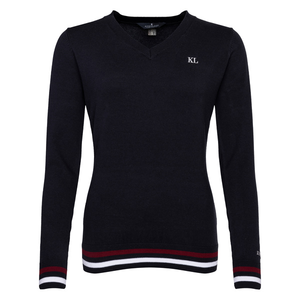 DamskI sweterek Kingsland Classic Knitted V-Neck - granatowy