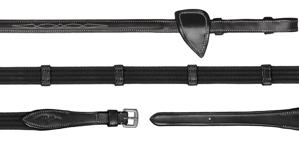 Parciane wodze z 9 stoperami 5/8" Dy'on US Jumping - czarne