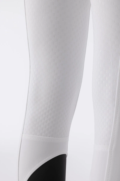 Damskie bryczesy Equiline Adellek z wysokim stanem z pełnym lejem X-Grip - białe