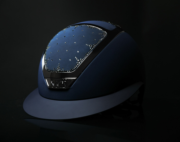 Kask Lady Chrome Arctic Swarovski KASK - granatowy ze srebrnymi dodatkami