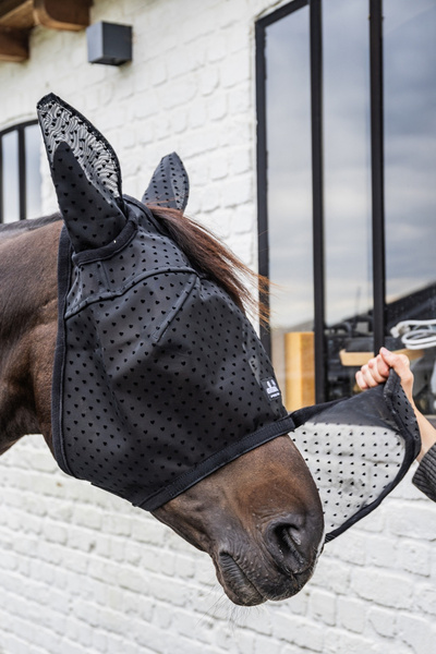Kentucky Fly Mask Heart - maska na owady - czarna