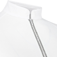 Damska koszula konkursowa z długim rękawem Kentucky Classic with Glitter Zipper - biała